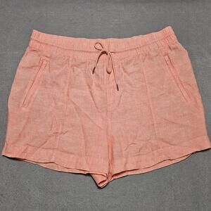 Athleta Size 18 Retreat Linen Shorts Pockets Lightweight Elastic Waist 4" Inseam